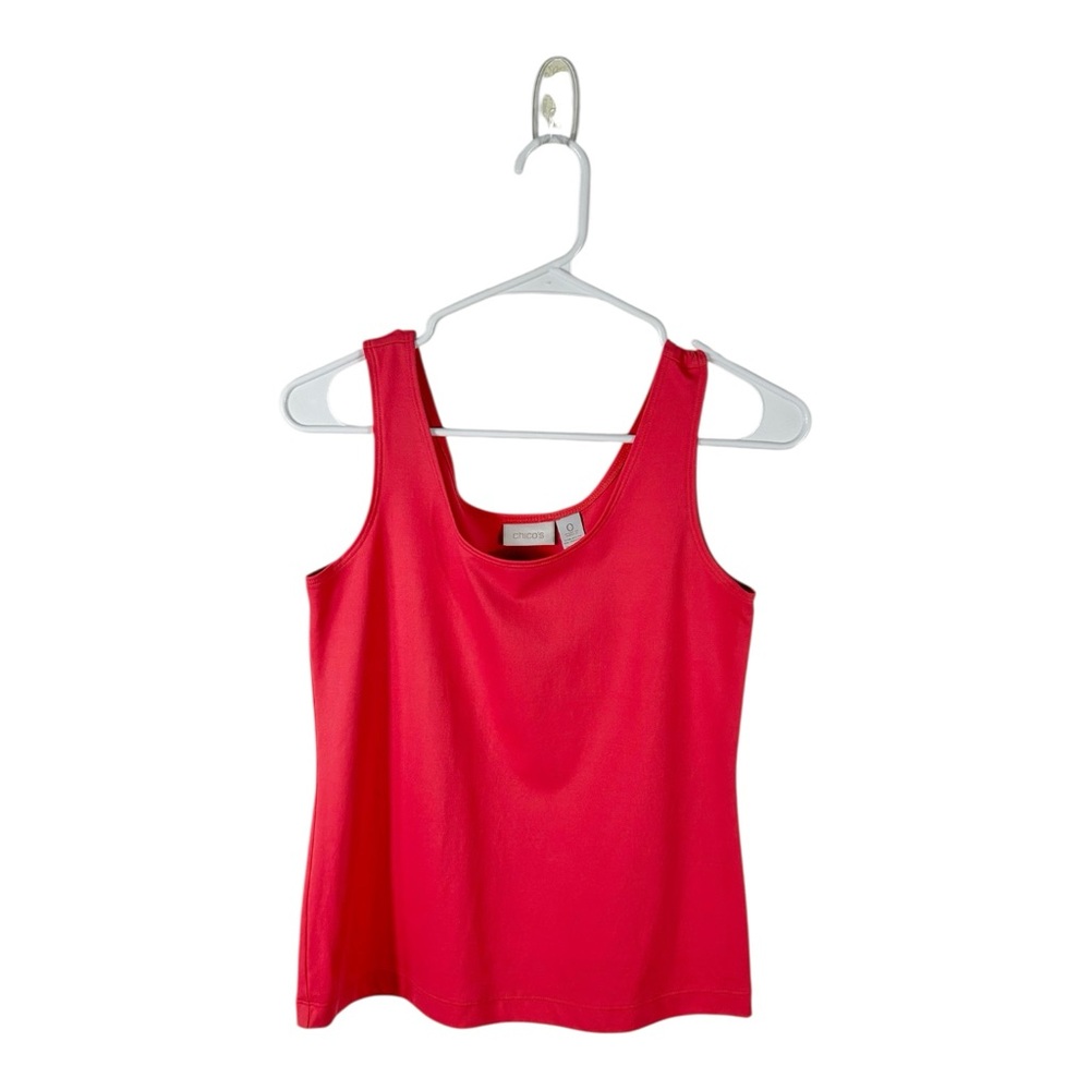 Chico’s Coral Pink Nylon Blend Tank Top